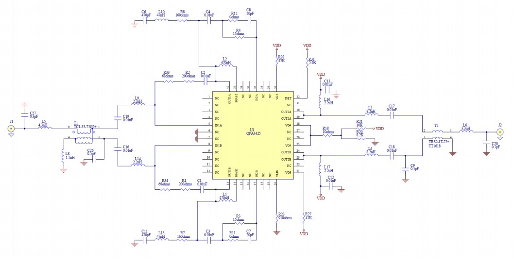 Application Circuit Diagram - Qorvo QPA4425 RF Amplifiers